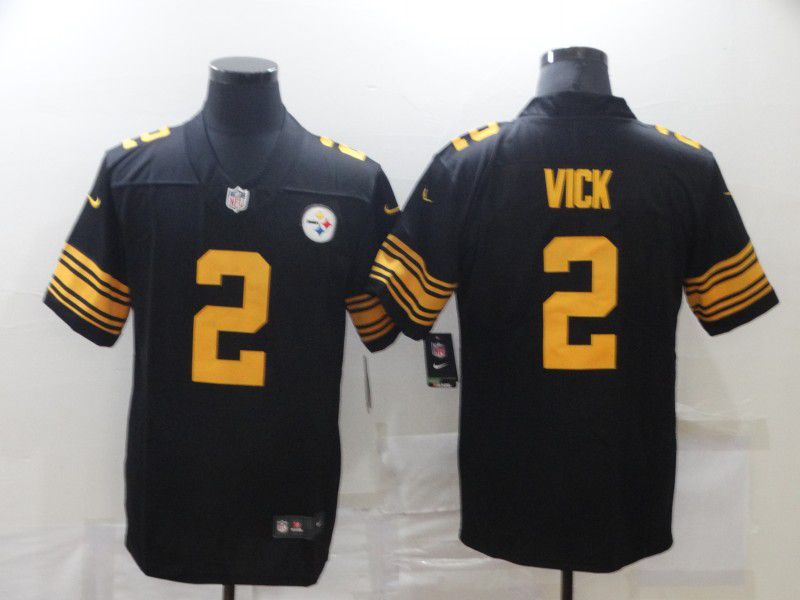 Men Pittsburgh Steelers #2 Vick Black yellow Nike Limited Vapor Untouchable NFL Jerseys->pittsburgh steelers->NFL Jersey